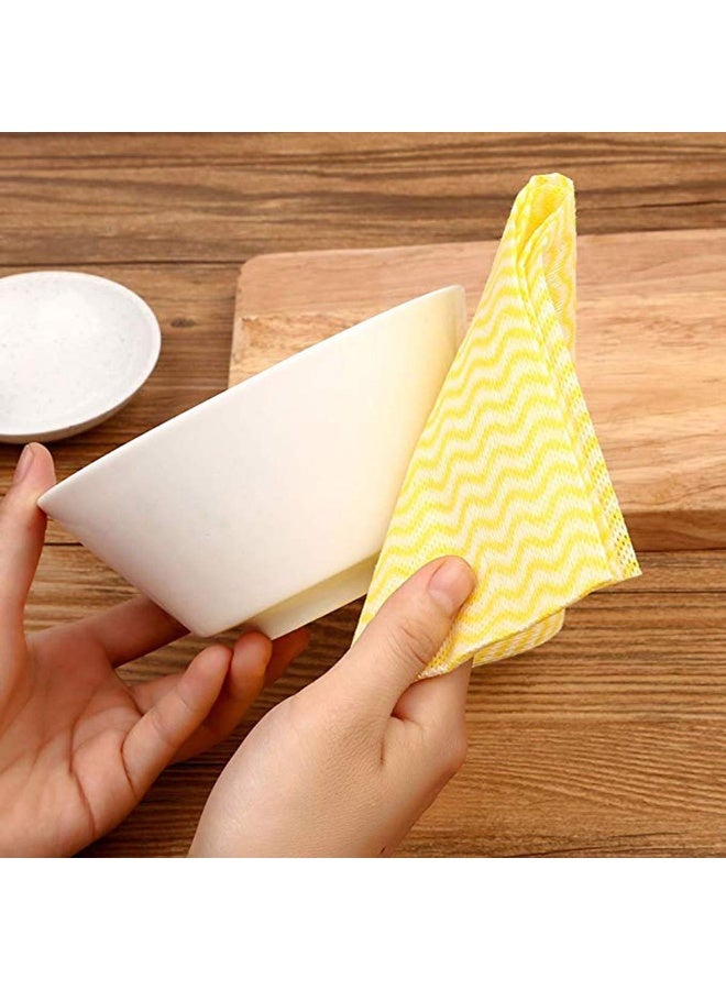 50 Pack Disposable Dish Cloths Heavy Duty Reusable Cleaning Cloths Dish Rags for Kitchen 23.6x11.8inches - 5Colors - Image 4